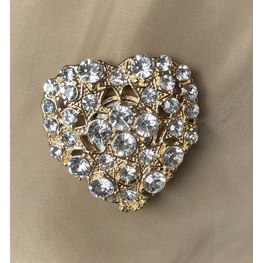 Broche aimant coeur minis etoiles